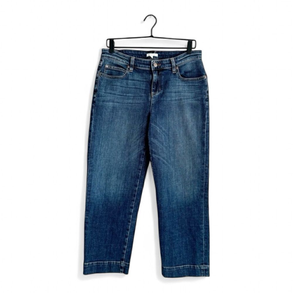 Eileen Fisher Organic Relaxed Straight Leg Cropped Blue Jeans Size 6